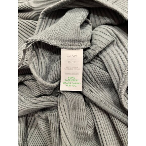 Aerie Long Sleeve Ribbed Thong Bodysuit XXL Cross Back NWT Casual - Picture 4 of 9